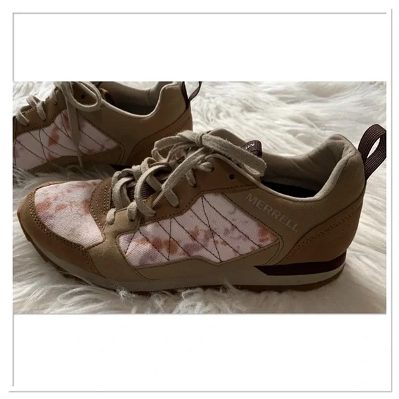 Merrell Alpine Sneaker Lightweight Suede Leather Pink Tan Size 9 - Picture 7 of 16
